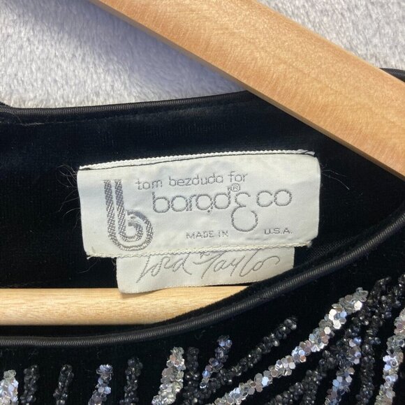 Vintage Tom Bezduda For Barad Velvet Maxi Dress Petite Small Witchy Goth Formal - Picture 5 of 16